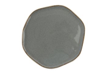 Тарелка с волнообразным краем 33 см фарфор цвет темно-серый Seasons