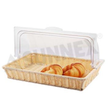 Корзина для хлеба и выкладки 41,5*28 см h6,5 см с откидной Roll-top крышкой ротанг SUNNEX