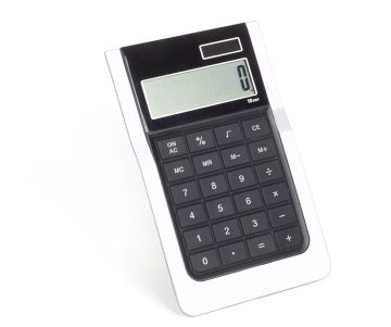 Калькулятор настольный черный, металл и пластик