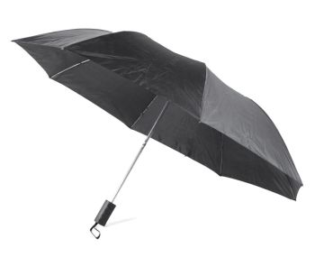 Зонт складной полуавтомат черный, полиэстер