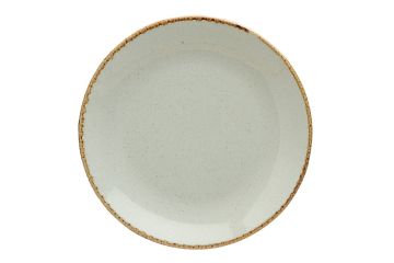 Тарелка 24 см безбортовая фарфор цвет серый Seasons