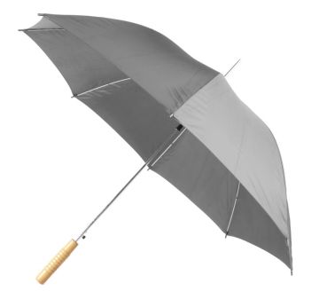 Зонт-трость полуавтомат серый, полиэстер