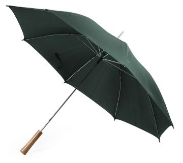 Зонт-трость противоштормовой механический зеленый, полиэстер