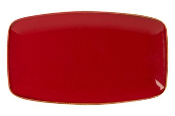 Тарелка прямоугольная 31*18 см фарфор цвет красный Seasons