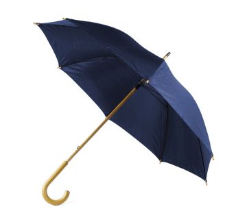 Зонт-трость механический синий, полиэстер
