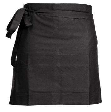 Фартук черный с двумя большими карманами, плотность 200 г 100% хлопок OEKO-TEX®