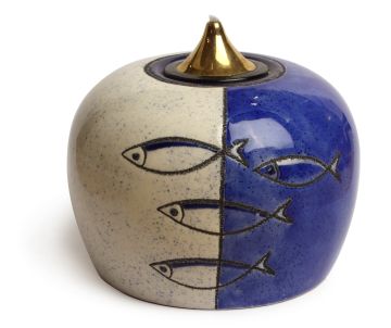 Лампа масляная "Рыбы" в наборе с двумя картриджами, керамика