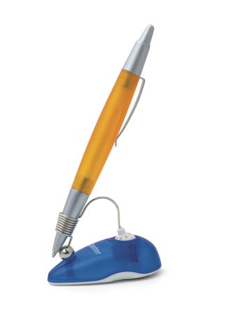 Самоклеющийся крючок-подставка для ручки, памяток, ключей  синий, пластик