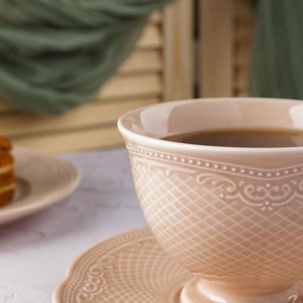 Чайная пара 285 мл белая d 10,2 см h7,8 см Aristocrat Peach Tea Noble [6]