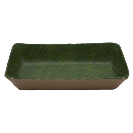 Салатник 1750 мл 32,5*17,6*6,5 см прямоуг. Green Banana Leaf пластик меламин P.L. Proff Cuisine