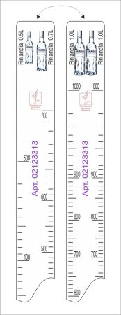 Линейка Finlandia (0.5 л./0.7 л./1 л.) L=28 см. В=2 см. /1/