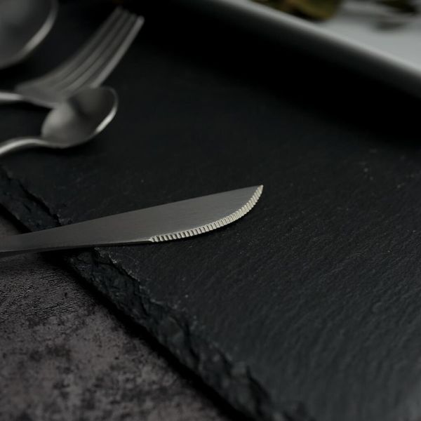 Нож столовый 22 см ручка матовый черный PVD Lounge P.L. [12]