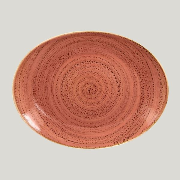 Овальная тарелка RAK Porcelain Twirl Coral 32*23 см