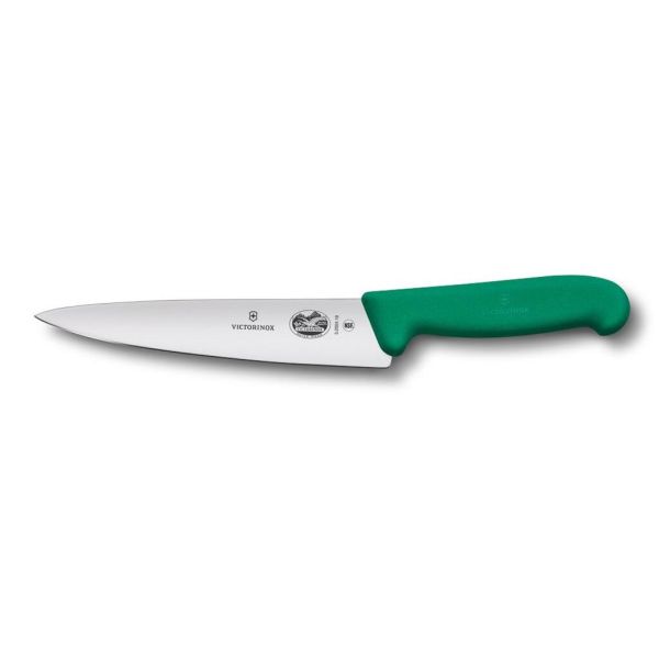 Нож поварской 19 см фиброкс ручка зеленая Victorinox Fibrox