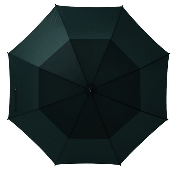 Зонт-трость сопровождения противоштормовой механический чёрный, нейлон