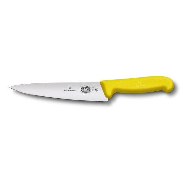 Нож поварской 19 см фиброкс ручка желтая Victorinox Fibrox