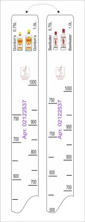 Линейка Beefeater (0.7 л./1 л.)/ Gordon's (0.75 л./1 л.) L=28 см. В=2 см. /1/