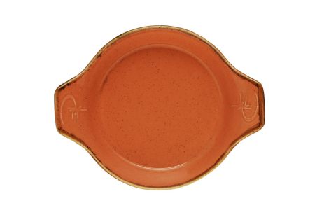 Форма для запекания d 21 см h 5,5 см (L c ручками  27 см) фарфор цвет оранжевый Seasons