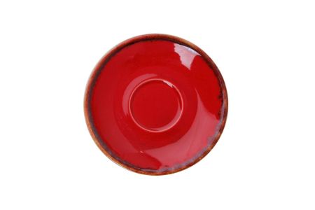 Блюдце для кофейной чашки 12 см фарфор цвет красный Seasons