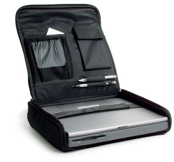 Портфель для компьютера и документов черная, полиэстер