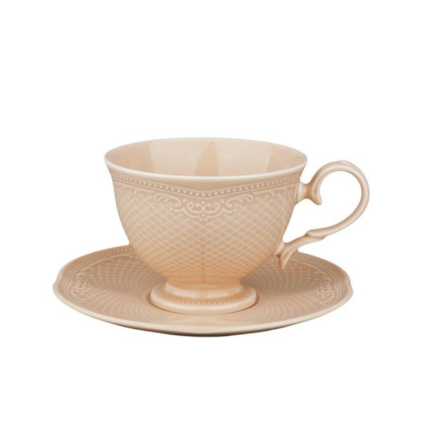 Чайная пара 285 мл белая d 10,2 см h7,8 см Aristocrat Peach Tea Noble [6]