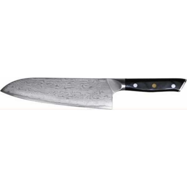 Нож японский поварской 17,5 см Сантоку дамасская сталь Premium черная ручка P.L. Proff Cuisine